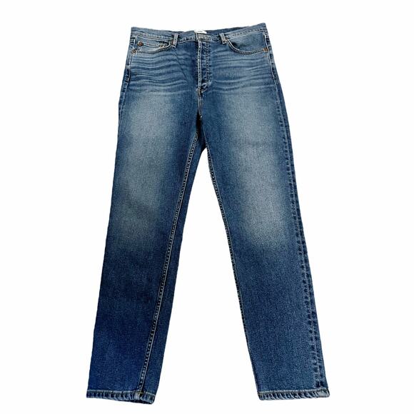 RE/DONE 90s Jeans Ultra High Rise Skinny Button Fly Denim Pants 32R Western Blue - Picture 14 of 16